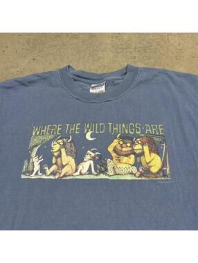 Vintage Where The Wild Things Are T-Shirt Mens Medium Blue Book Promo Y2K